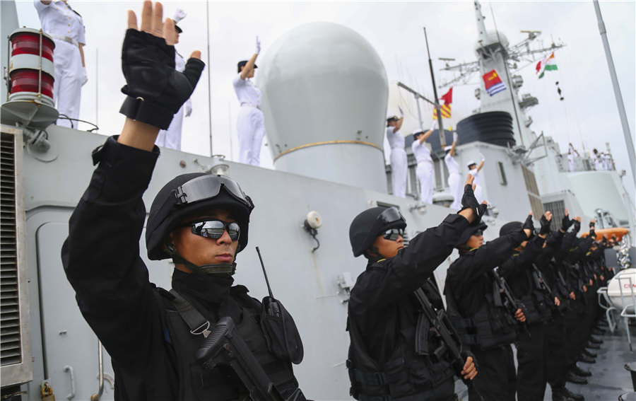 中国海军第二十批护航编队济南舰结束对印度友好访问
