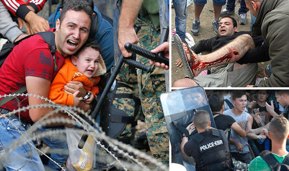 数千难民硬闯马其顿边境 与警方爆发激烈冲突
