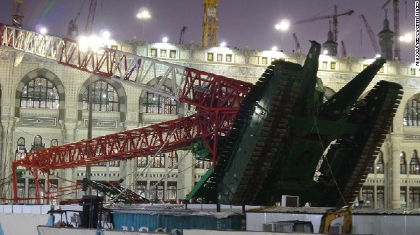 沙特麦加大清真寺塔吊倒塌 107人遇难、238人受伤