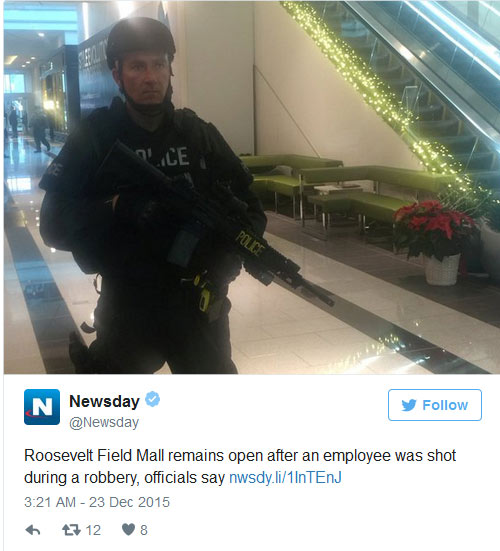 纽约豪华商场传枪声 1人中枪枪手被捕