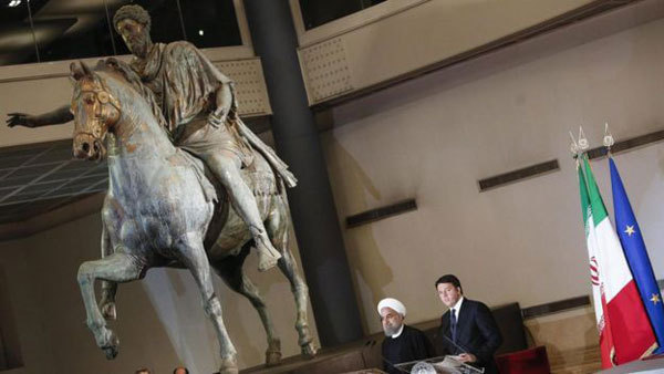 伊朗总统鲁哈尼访意大利 当局遮盖裸体雕塑避免尴尬