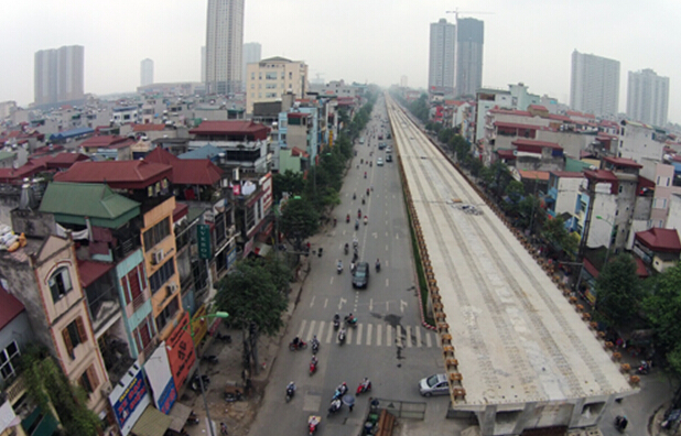 越南河内吉灵-河东城铁施工进度慢原因解读