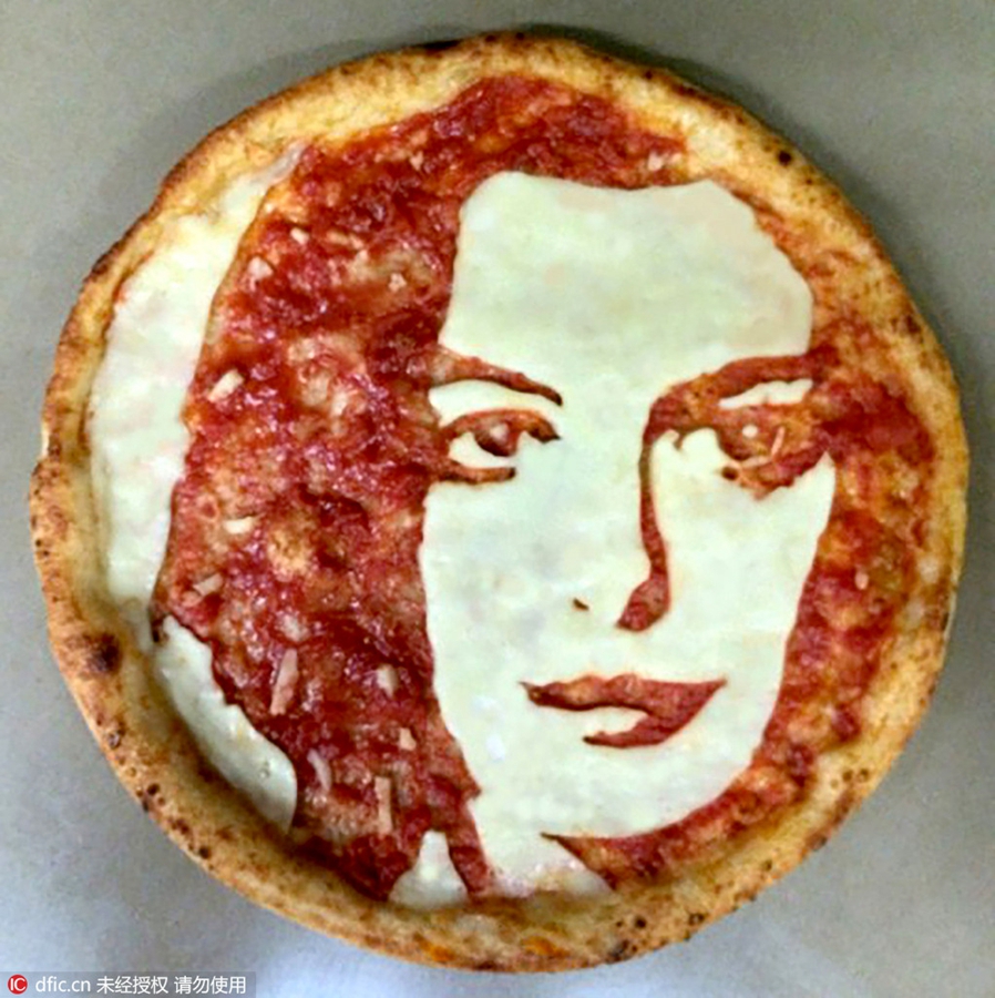 澳厨师制作名人肖像披萨 小伙伴们舍得吃么？