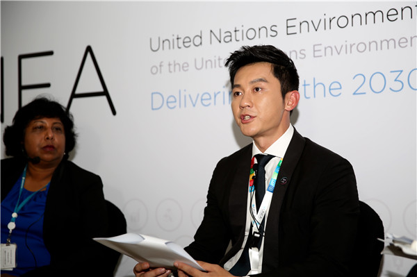 李晨出席联合国环境大会 宣布启动“跑蓝环保公益计划”
