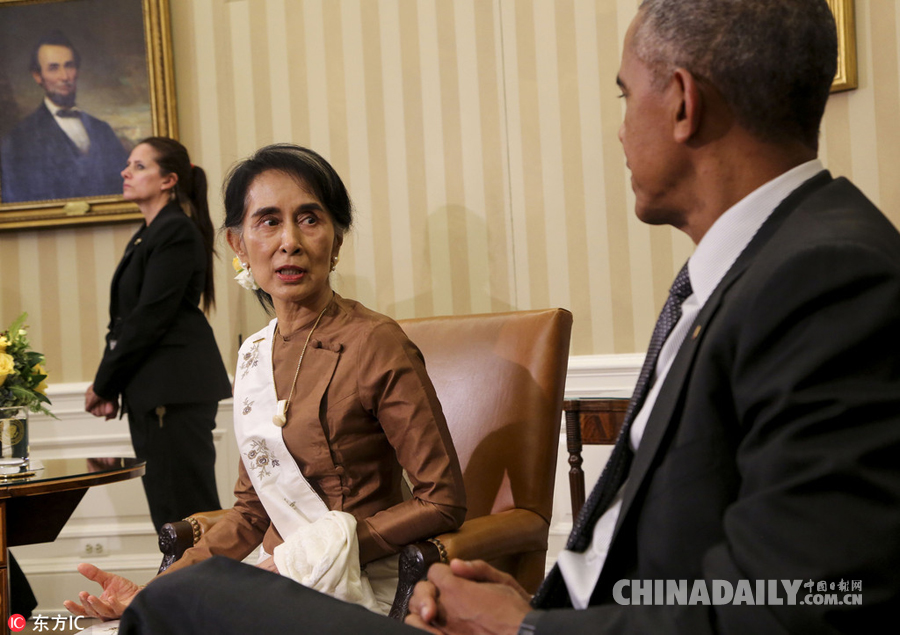 奥巴马会见昂山素季 宣布将解除对缅甸制裁