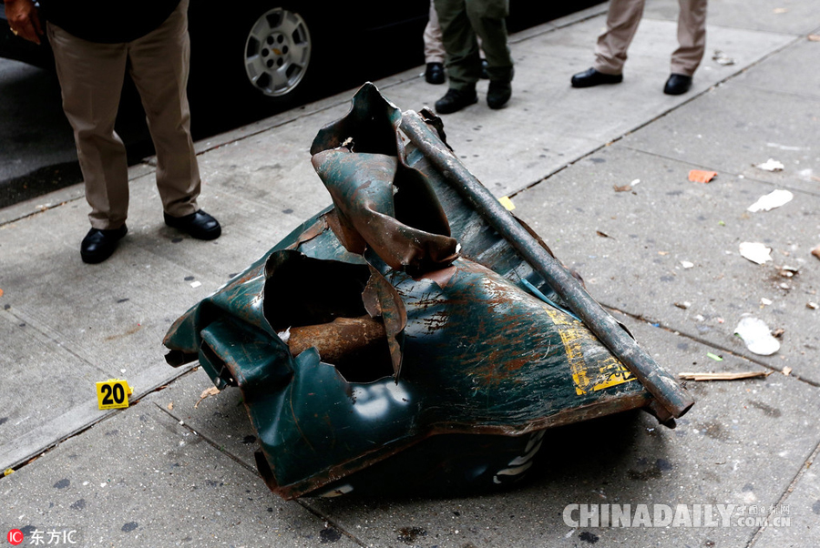 纽约曼哈顿被投放爆炸装置垃圾桶曝光