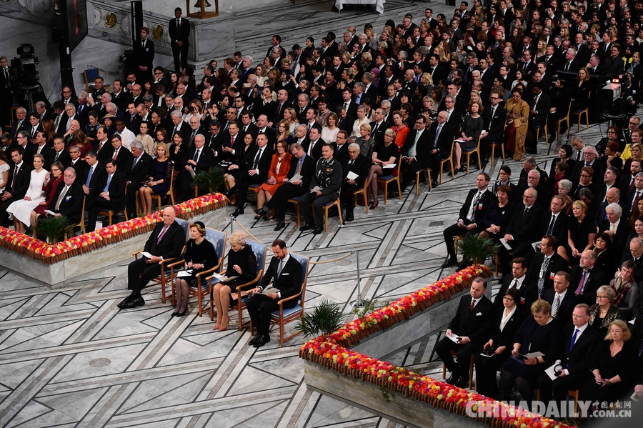 哥伦比亚总统领取诺贝尔和平奖
