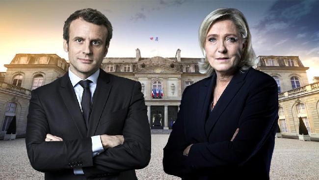 法国大选首轮投票结果公布 马克龙和勒庞胜出