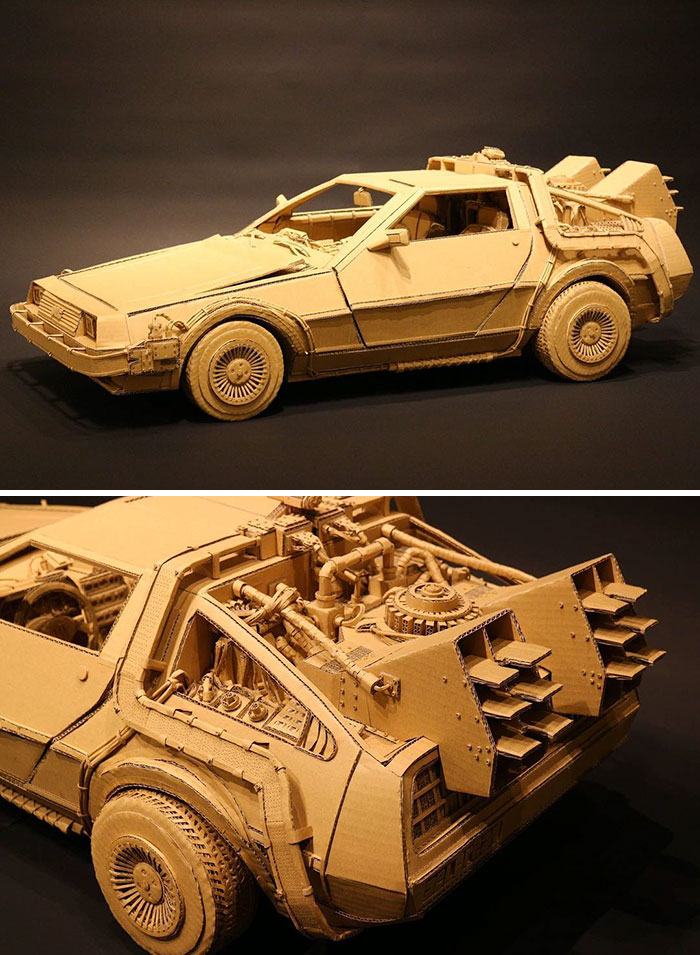 纸板天才 日本艺术家用纸箱造3D坦克模型