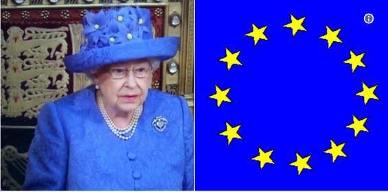 英国女王帽子与欧盟旗帜疑似“撞衫” 引网友热议