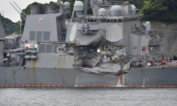 菲茨杰拉德号撞船后续：美国海军惩处约12名涉事人员