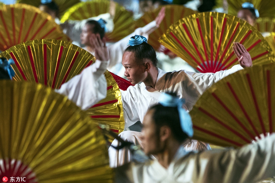 中国道士亮相俄罗斯国际军乐节彩排