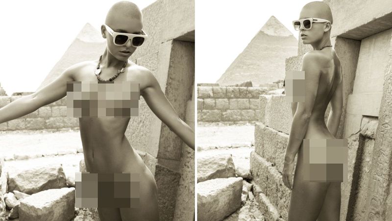 模特裸体在埃及金字塔前拍照 遭当地警卫关押