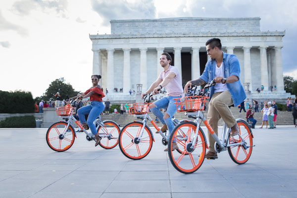 中国共享单车亮相美国首都华盛顿