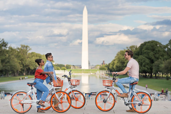 中国共享单车亮相美国首都华盛顿