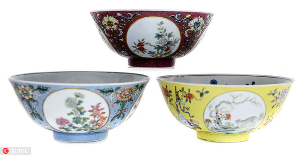 英国女子55万元高价拍卖掉3个中国瓷碗 买时仅花了1镑