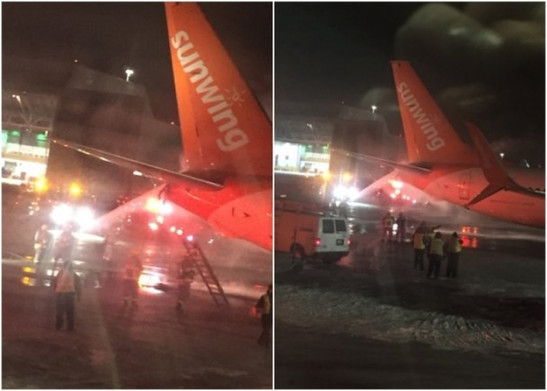 加拿大多伦多一机场两架客机碰撞起火 乘客安全撤离