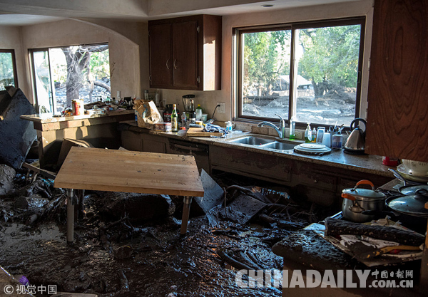 美国加州泥石流死亡人数不断攀升 奥普拉豪宅也被殃及