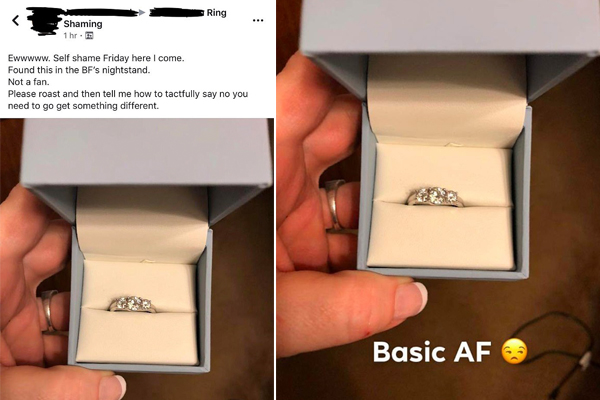 女子嫌弃男友买的求婚戒指太小 网友怒怼：可能不是给你的！