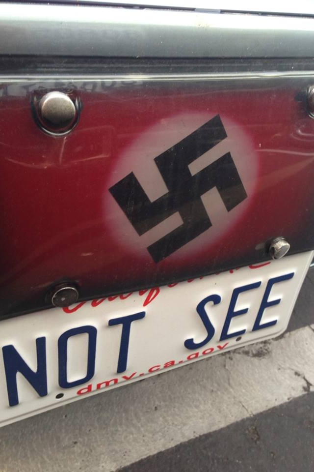 美国加州惊现纳粹车牌