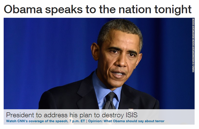 奥巴马发表反恐全国讲话 誓要摧毁IS
