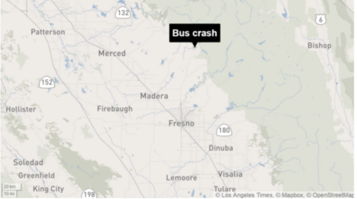 美媒称载中国学生大巴在加州遭遇车祸 至少12人受伤