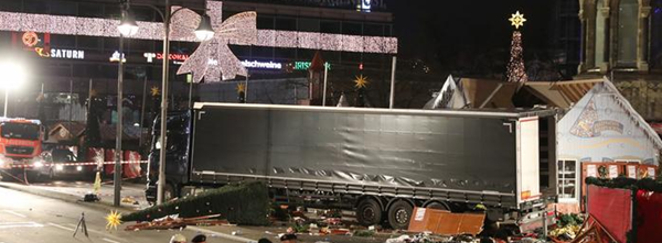 柏林卡车冲撞事件已致12人死亡 凶手或为赴德难民
