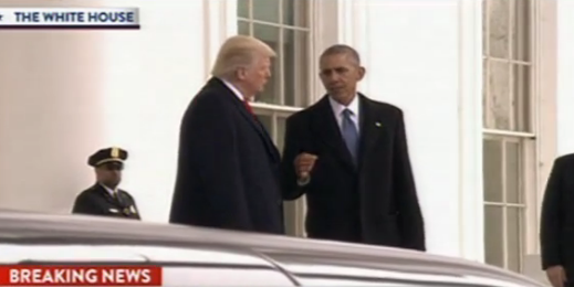 奥巴马特朗普离开白宫前往国会