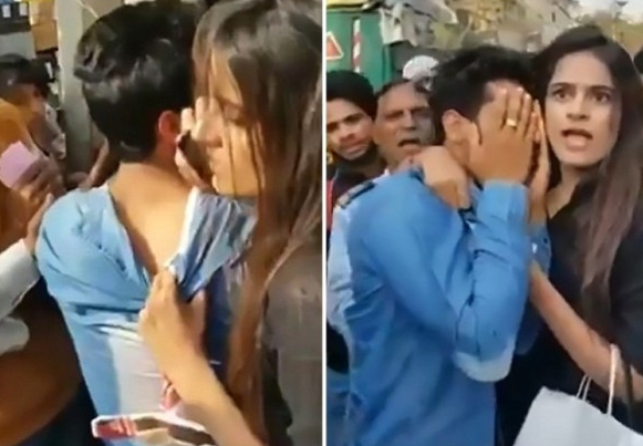 印度女学生“凶悍”反击性骚扰 抓住男子衣领游街