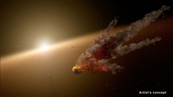 美宇航局发布小行星碰撞产生巨大尘埃影像(图)