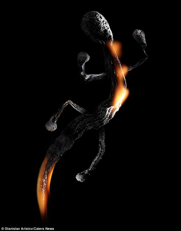 奇妙的作品！俄艺术家用火柴与火苗创造动物形象