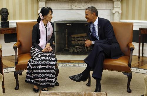 昂山素季受奥巴马低调接见 强调缅美关系回暖无损中国利益