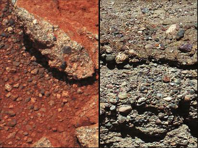 美国火星车发回类似远古河床照片(图)