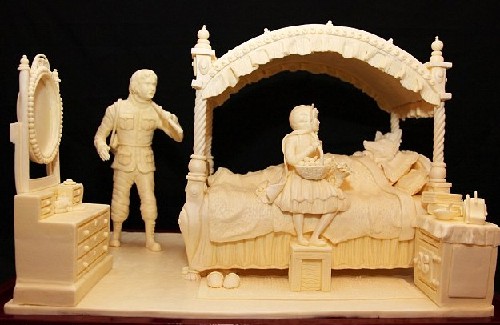 图：超豪华劳斯莱斯及童话场景 黄油雕塑好看不许吃
