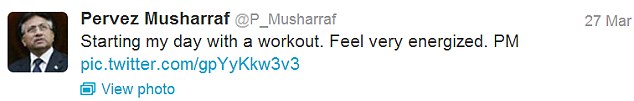 巴前总统穆沙拉夫社交媒体发照片 勤于健身不惧塔利班
