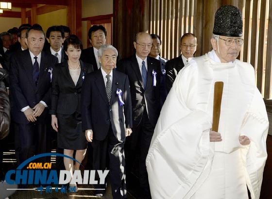 日本168名国会议员参拜靖国神社 80人前往钓鱼岛