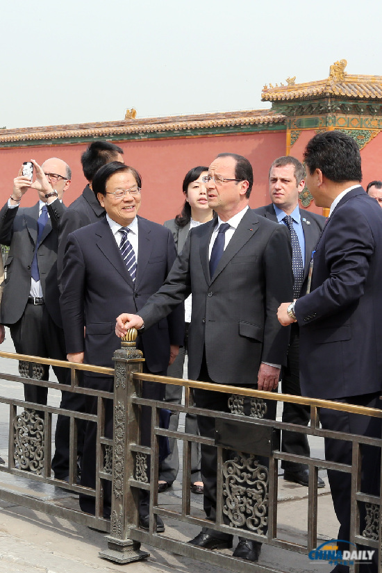 法国总统奥朗德参观故宫博物院