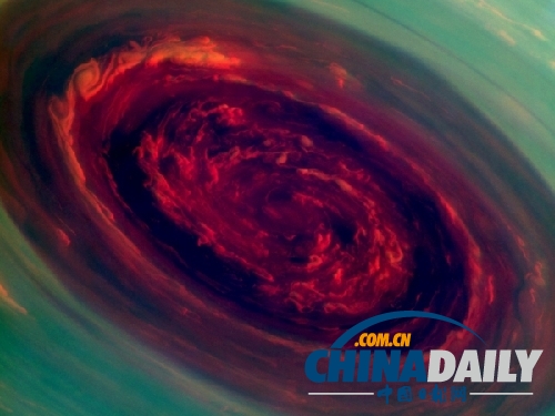 NASA公布土星飓风震撼照片 酷似玫瑰层层叠覆
