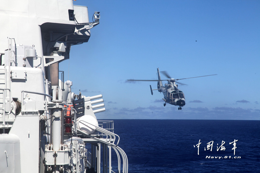 中国海军西太平洋训练：直升机引导超视距导弹攻击