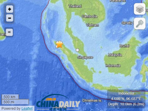 印尼苏门答腊发生6.1级地震 持续1分钟震感强烈