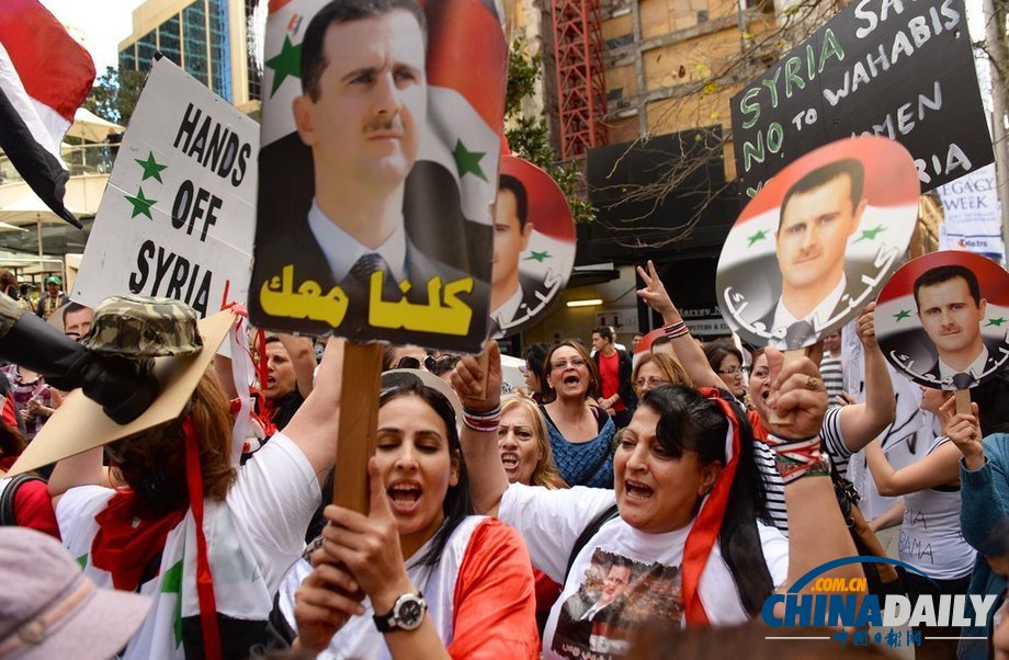 澳大利亚民众集会抗议国际社会军事干预叙利亚（高清组图）