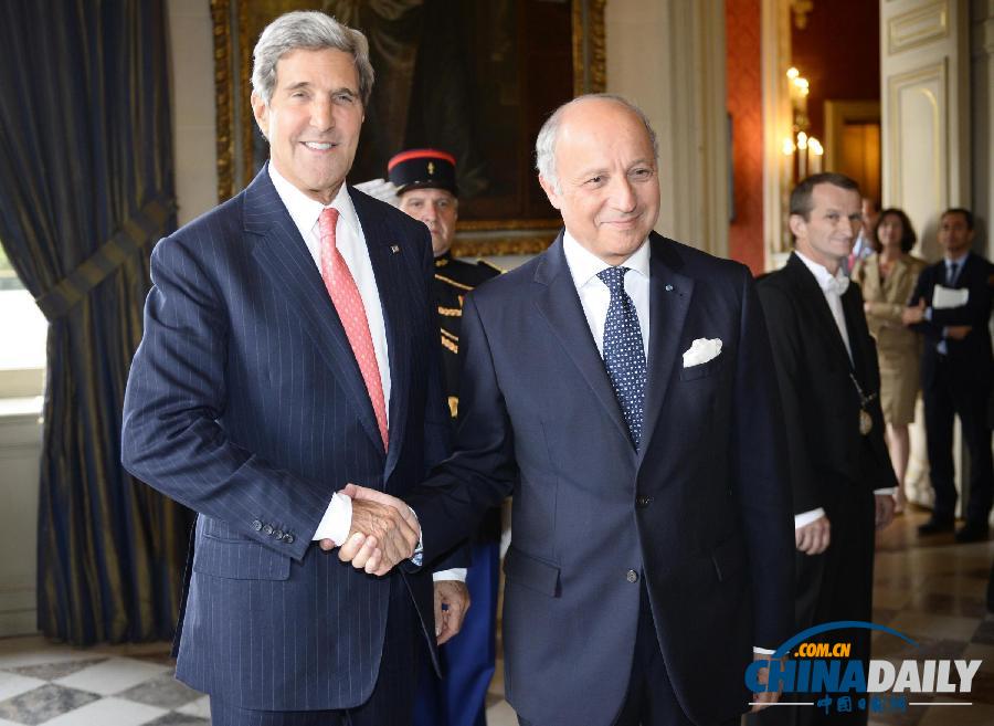 美国务卿克里访问法国 为叙利亚问题统筹意见