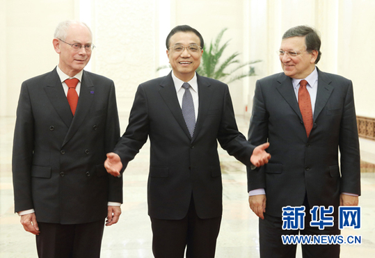 李克强同范龙佩、巴罗佐举行第十六次中国欧盟领导人会晤