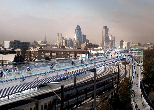 伦敦拟斥巨资建造“空中自行车道” 可俯瞰铁轨