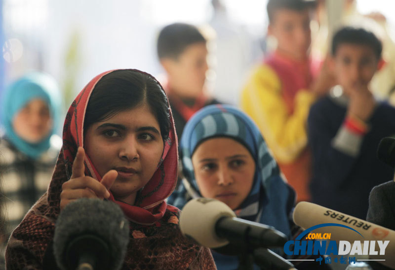 马拉拉造访约旦叙利亚难民营 谈难民儿童受教育权