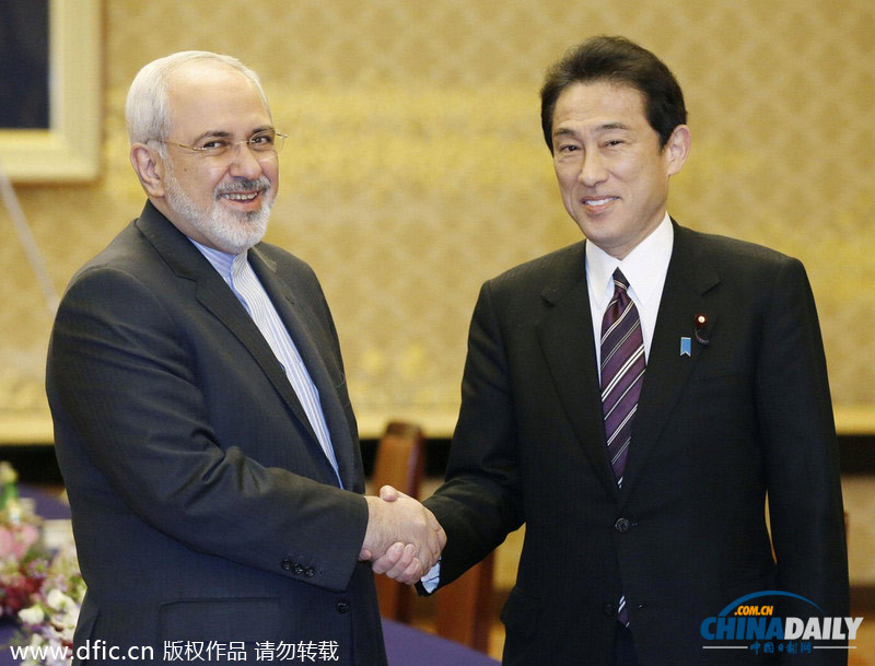 安倍会见访日伊朗外长扎里夫 两国将加强核合作