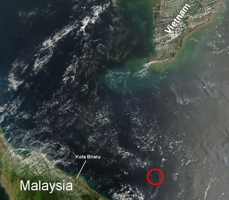 NASA公布马航失联航班事发海域卫星图