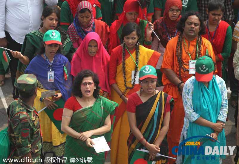 孟加拉国超25万民众齐唱国歌 欲打破吉尼斯纪录