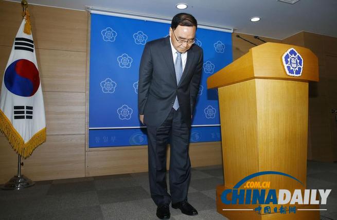 韩国总统朴槿惠批准总理辞职 沉船事故收尾后受理