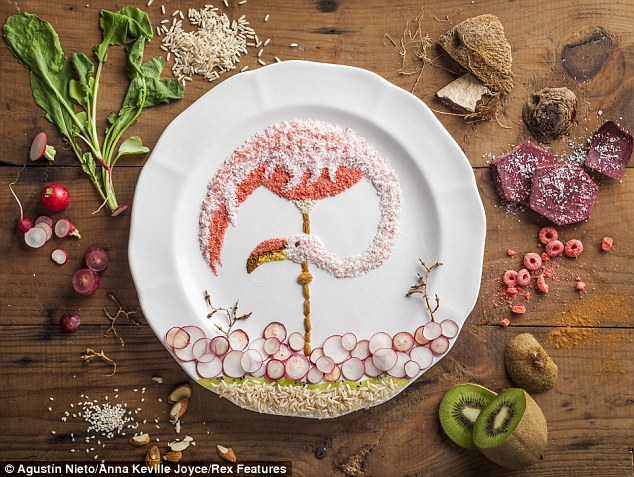 阿根廷艺术家用食材创作唯美插画